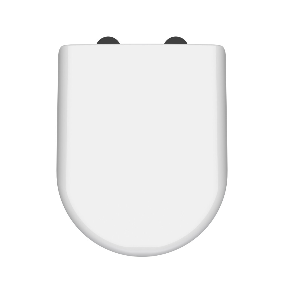 Balterley D-Shaped Soft Close Gloss Toilet Seat With Top Fix Hinge White