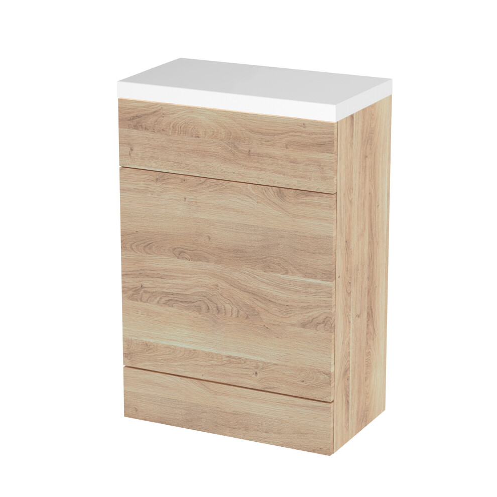 Balterley Alrewas Contemporary Floor Standing Wc Unit With Worktop, Bleached Oak, 600Mm