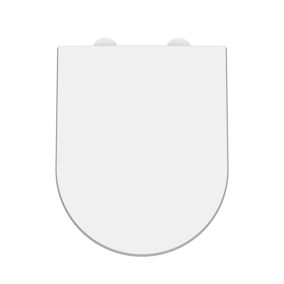 Balterley D-Shaped Soft Close Gloss Toilet Seat With Top Fix Hinge White