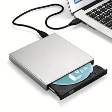 (1pc) USB 3.0 & USB-C External CD/DVD Drive 2-in-1 Portable Slim Design, 24X CD & 8X DVD RW Burner, Plug & Play for Windows