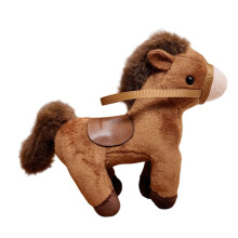 Pluche paard beeldje charme Pendnat voor tas portemonnee-bruin