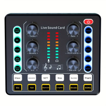 (Classic - Black) Podcast equipment Kit, Live sound card, portable audio interface, all-in-one sound card, microphone front amplifier