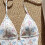 Bequemer Badeanzug, einteiliges Design,-Creme-Blumen-L 7