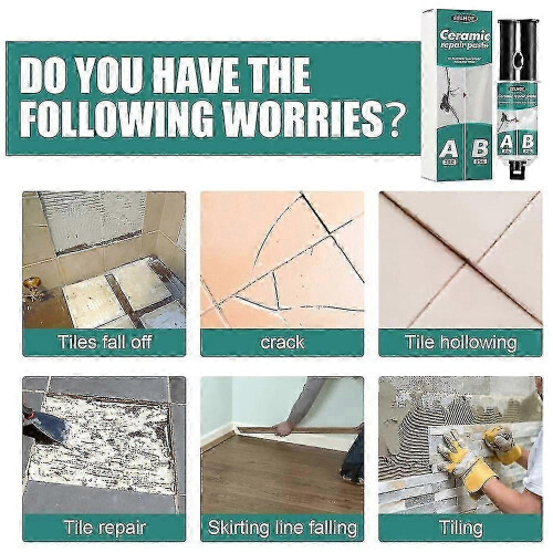 Professional Quick Dry Tile Repair Paste-Strong Ceramic and Marble Floor Fix for Cracks,Chips and Surface Damage_js18