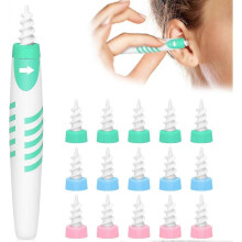 Ear Wax Remover, Ear Wax Removal Tool with 16 pcs Soft Silicone Washable Tips, Spiral Ear Cleaner Earwax Removal Cleaning Kit for SZRH