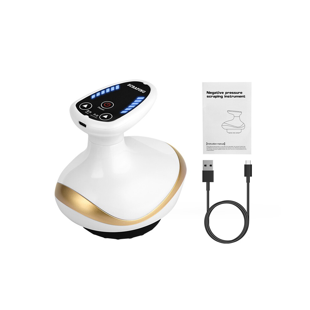 Stoyotu (White) Electric Ems Body Massager Cupping Massage With Lcd Display Guasha Scraping Vacuum Suction Cup Ir Heating Fat Burner Slimming