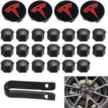Kit coprimozzo e copridadi per cerchi, nero, compatibile con Model 3 e Model Y, copertura centrale mozzo con finitura elegante per auto elettrica