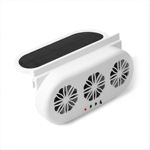 Car Exhaust Fan Solar Powered USB Charging Window Ventilator 3 Fans,B