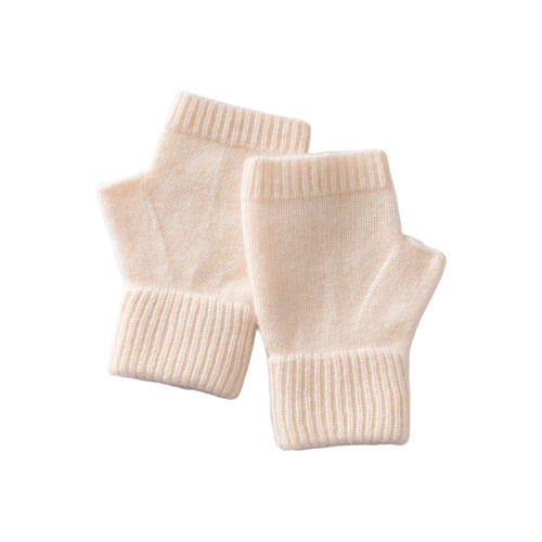 Fingerless Wool Gloves With Flat Pattern Design-Greenvelvet