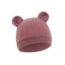 Bear Ears Style Hat Elastic Newborn Hat Waffles-red bean color