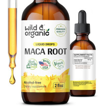Wilde & Bio Maca-Wurzeltropfen für Frauen & Männer - Stimmung, Fokus, Aktiver Lebensstil - Vegane Tinktur - 2 fl oz