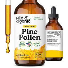 Wild & Organic Kiefer Pollen Tinktur - Flüssigkeit für Männer & Frauen - Vegan, zucker- & alkoholfrei - 120 ml