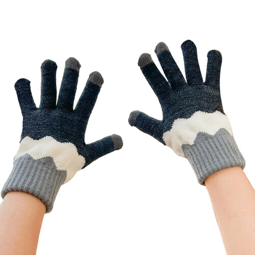 Windproof Knit Gloves For Women with Flower Pattern Cold-9