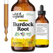 Wild & Organic Burdock Root Tincture - Supplement voor Antioxidant, Detox, Spijsvertering - Vegan, Suiker & Alcoholvrij