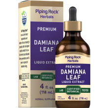 Piping Rock Damiana Leaf Tinktur | 4 fl oz | Vätskeextrakt Droppar | Vegetarisk & Alkoholfri
