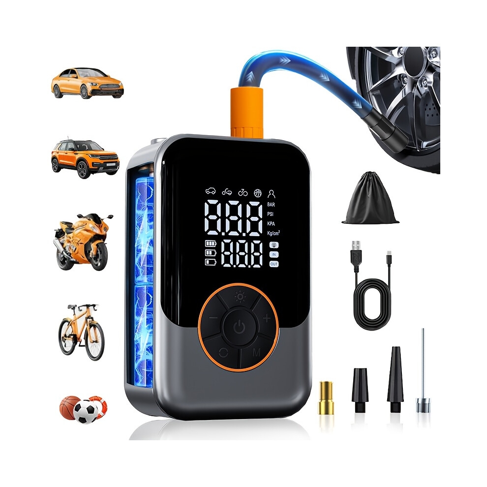 (Portable Wireless Inflator) Portable Wireless Air Compressor Tire Inflator- With Digital Pressure Gauge, Emergency Led Light 5062264034059