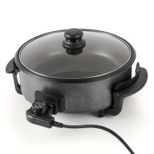 (Black) 32Cm Multi Meal Cooker, Electric Frying Pan Featuring a Non-Stick Surface. Electric Skillet with Cover