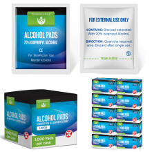 Alcohol Wipes Individually Wrapped - Case of 1000 Sterile 70% Isopropyl Prep Pads