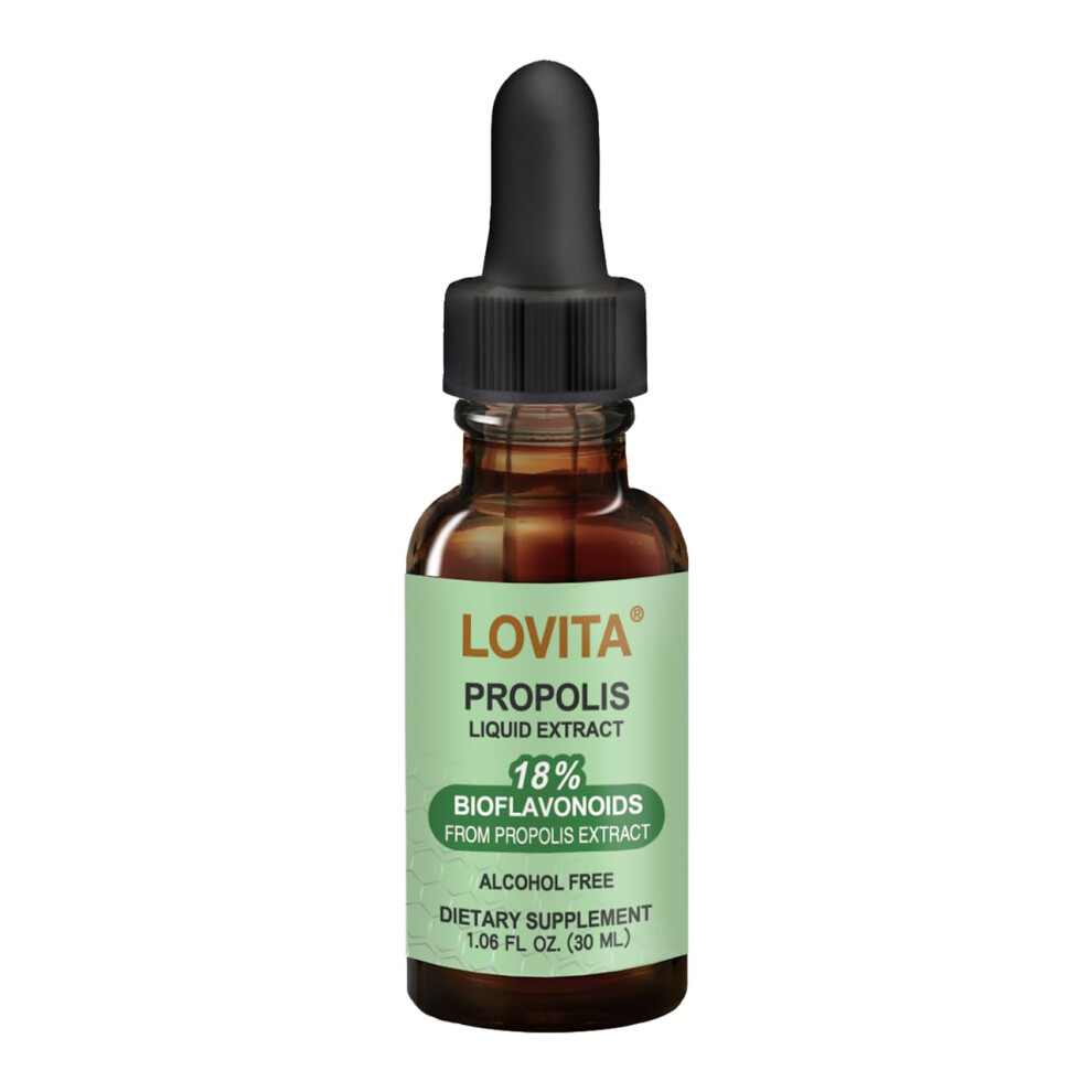 Lovita Bee Propolis 500 Mg Liquid Extract | 5:1 Propolis Extract | Alcohol Free | Immune Support | 1 Fl Oz