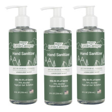 Happy Little Camper Hand Sanitizer - Lemon Zest Scent - Moisturizing Gel with 70% Ethyl Alcohol - Travel Size