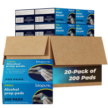 Biopure Alcohol Prep Pads - 4000 Sterile Isopropyl Alcohol Swabs Individually Wrapped