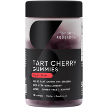 Sports Research Sauerkirsch Gummis | 600mg NordicCherry | Verbesserte Regeneration | 60 zuckerfreie Gummis