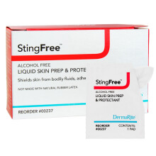 DermaRite StingFree, Liquid Skin Prep & Shield - Alcoholvrije Doekjes, Bescherming tegen Lichaamsvloeistoffen