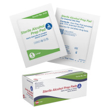 Dynarex DynaSafety Steriele Alcohol Prep Pads - Groot - 70% Isopropyl Alcohol, Individueel Verpakt, Zachte Reinigingsdoekjes - 100 per Doos