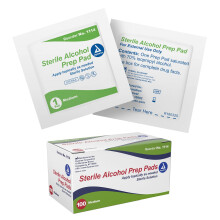 Dynarex Alcohol Prep Pads, Medisch-Grade en Non-Woven, 70% Isopropyl Alcohol, Snelwerkende Antiseptische Doekjes, 1-Ply, Medium