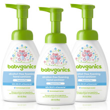 BabyGanics Alcoholvrije Schuimende Handdesinfectie, Pompfles, Geurvrij, 8.45 oz, 3 Pack