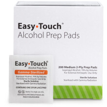 EasyTouch Pad di Preparazione con Alcool Sterilizzati Gamma, Confezione da 200