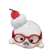 Schattige Sweet Seal Doll-knuffel Mini-brilpop Katoen gevuld-B