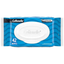 Cottonelle Flushable Våtservetter för Vuxna, 1 Flip-Top Förpackning, 42 Servetter, Alkoholfri, Plastfri