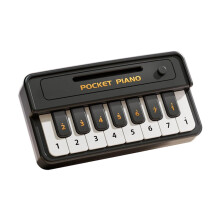 Petit piano de poche pour enfants, jouet musical éducatif-Noir