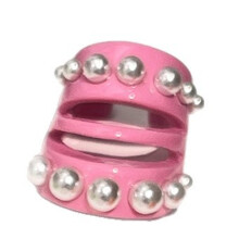 Bague réglable artistique découpée unique avec résine et-Rose