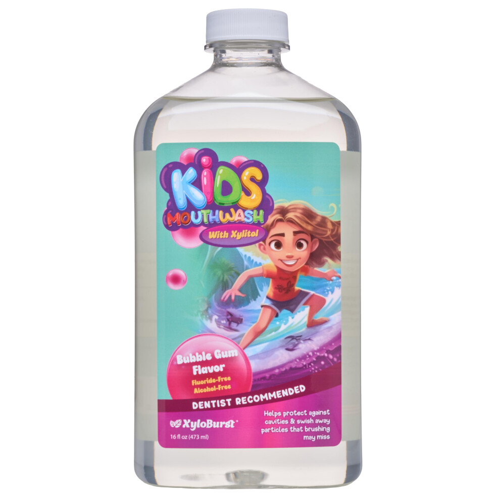 Xyloburst Oral Rinse Kids Mouthwash - Natural Xylitol Mouthwash, Fluoride Free Mouth Rinse With Aloe Vera, Alcohol Free, 16 Fl Oz