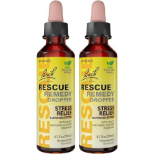 Bach RESCUE Remedy Druppels 20mL - 2 Stuks - Natuurlijke Stressverlichting, Homeopathische Bloesem, Vegan, Glutenvrij, Suikervrij