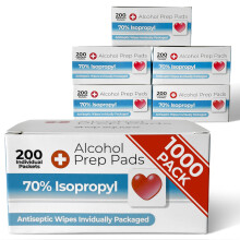 Alcohol Prep Pads - 70% Isopropyl Alcohol Wipes, 1000 Pack Individually Wrapped