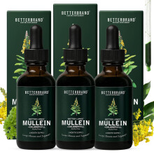 Betterbrand Mullein Lung Detox Tropfen (3-Pack), 60ml Mullein-Blatt Tinktur mit Chlorophyll für Atemgesundheit