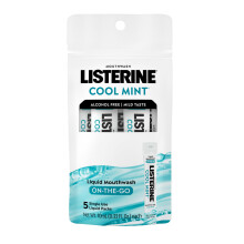 Listerine Cool Mint Sans Alcool - Sachets de Bain de Bouche, Rince-Bouche Pratiques