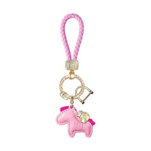 Charm Cartoon Horse Keychain Pendant Craft from Sturdy-Pink