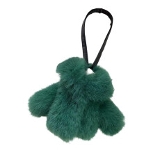 Leopard Prints Plush Doll Outfit Keychain Charm For Bags-Green
