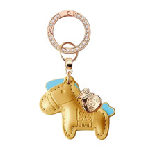 Fashionable Pendant Keychain Featuring Lively Horse-Yellow