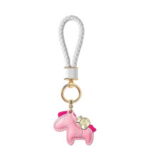 Unique Money Bag Design Horse Charm Keychain-white powder