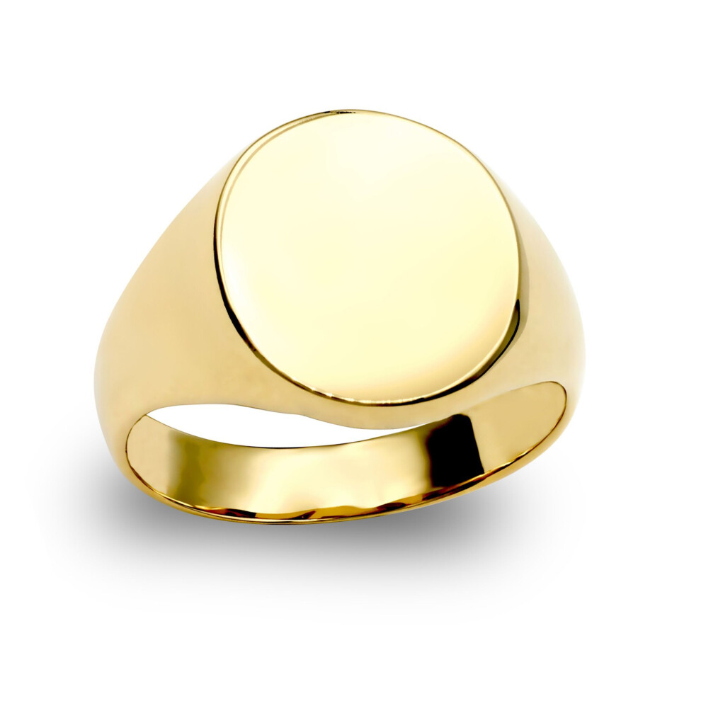 Jewelco London (Y) Men's Solid 9Ct Yellow Gold Oval Signet Ring - Jrn142 Gold,Yellow