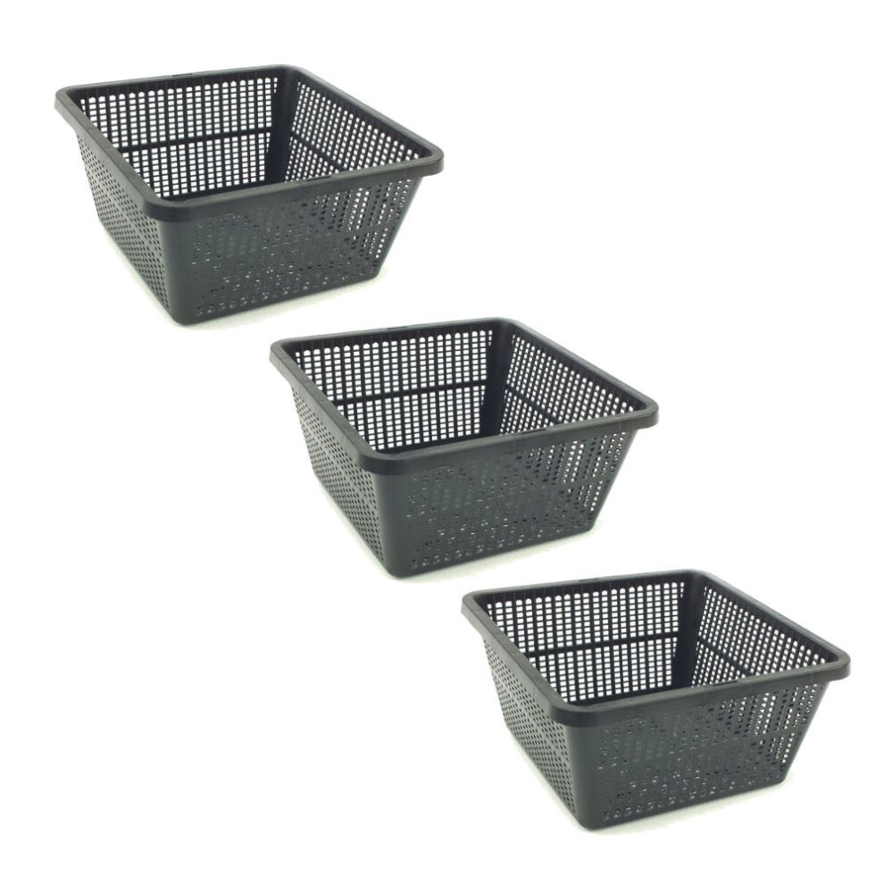 Pisces Pond Square Planting Basket 19 X 19 X 9Cm -3 Pack