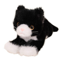 Gatto di peluche realistico, morbido e giocoso per bambini, decorazione per cameretta, colore naturale, stile adorabile, ideale per regalo