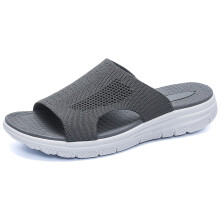 (Grey, 10.5) Men's Internet-Famous Soft-Soled Slip-On Sandals with Shock Absorption, Thick Arch Support, Sports & Casual Anti