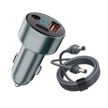 Double USB Port Car Charger 18W and 45W-grey 3 meters