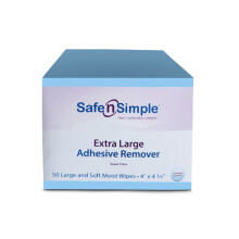 Safe n' Simple Removedor de Adhesivo Extra Grande para Piel - 4"x4.75" 50 Paquetes Envuelto Individualmente